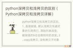 Python深拷贝和浅拷贝详解 python深拷贝和浅拷贝的区别