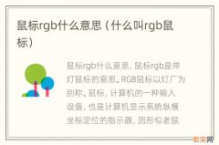 什么叫rgb鼠标 鼠标rgb什么意思