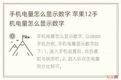 手机电量怎么显示数字 苹果12手机电量怎么显示数字