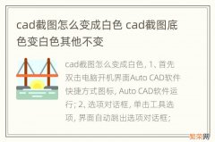 cad截图怎么变成白色 cad截图底色变白色其他不变