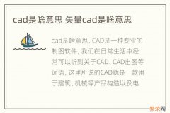 cad是啥意思 矢量cad是啥意思