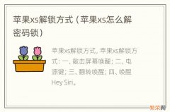 苹果xs怎么解密码锁 苹果xs解锁方式