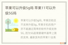 苹果可以升级5g吗 苹果11可以升级5G吗