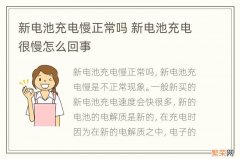 新电池充电慢正常吗 新电池充电很慢怎么回事