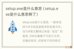 setup.exe是什么意思啊了 setup.exe是什么意思