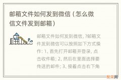 怎么微信文件发到邮箱 邮箱文件如何发到微信