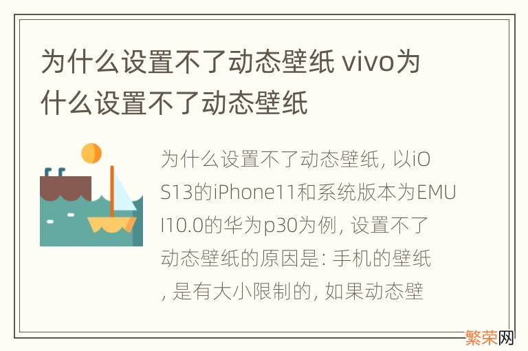 为什么设置不了动态壁纸 vivo为什么设置不了动态壁纸