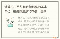 在信息组织和存储中最基本的单位是什么 计算机中组织和存储信息的基本单位