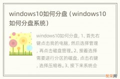 windows10如何分盘系统 windows10如何分盘