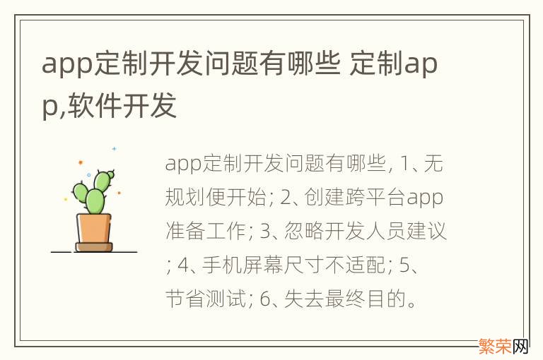 app定制开发问题有哪些 定制app,软件开发