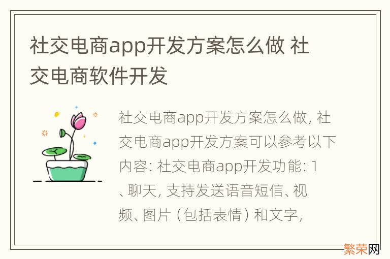 社交电商app开发方案怎么做 社交电商软件开发