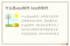 什么是app制作 App的制作