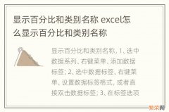 显示百分比和类别名称 excel怎么显示百分比和类别名称