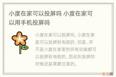 小度在家可以投屏吗 小度在家可以用手机投屏吗