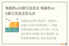 电脑的usb接口没反应 电脑的usb接口没反应怎么办