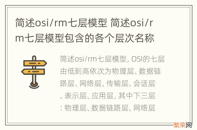 简述osi/rm七层模型 简述osi/rm七层模型包含的各个层次名称