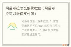 网易考拉可以微信支付吗 网易考拉怎么解绑微信