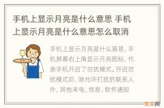 手机上显示月亮是什么意思 手机上显示月亮是什么意思怎么取消