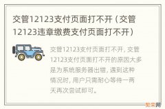 交管12123违章缴费支付页面打不开 交管12123支付页面打不开