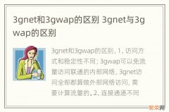 3gnet和3gwap的区别 3gnet与3gwap的区别