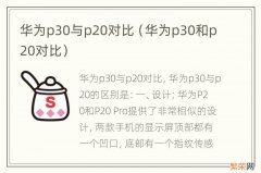 华为p30和p20对比 华为p30与p20对比