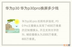 华为p30 华为p30pro换屏多少钱