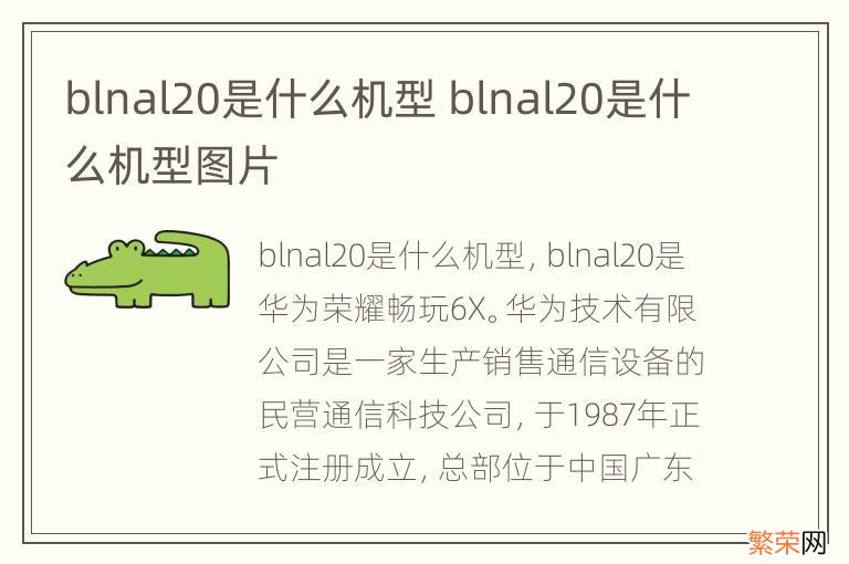 blnal20是什么机型 blnal20是什么机型图片