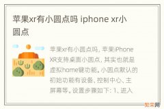 苹果xr有小圆点吗 iphone xr小圆点