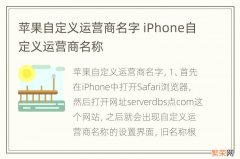 苹果自定义运营商名字 iPhone自定义运营商名称