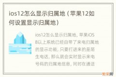 苹果12如何设置显示归属地 ios12怎么显示归属地