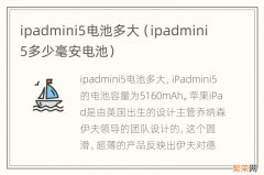 ipadmini 5多少毫安电池 ipadmini5电池多大