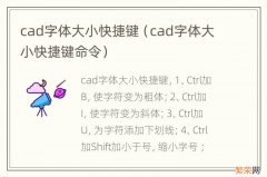 cad字体大小快捷键命令 cad字体大小快捷键