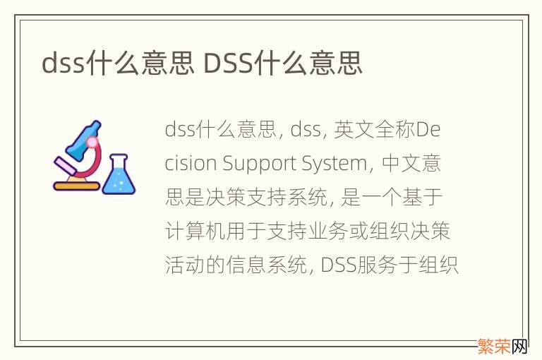 dss什么意思 DSS什么意思