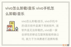 vivo怎么卸载i音乐 vivo手机怎么卸载i音乐