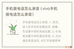 vivo手机接电话怎么录音 手机接电话怎么录音