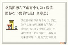 微信图标右下角的勾是什么意思 微信图标右下角有个对勾