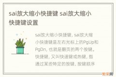 sai放大缩小快捷键 sai放大缩小快捷键设置