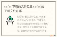 safari下载的文件位置 safari的下载文件在哪