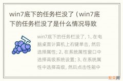 win7底下的任务栏没了是什么情况导致 win7底下的任务栏没了