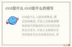 cicd是什么 cicd是什么的缩写
