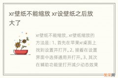 xr壁纸不能缩放 xr设壁纸之后放大了