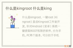 什么是kingroot 什么是king