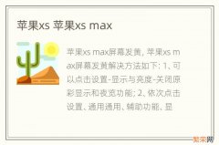 苹果xs 苹果xs max