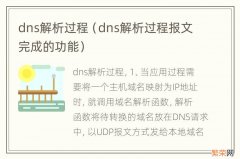 dns解析过程报文完成的功能 dns解析过程