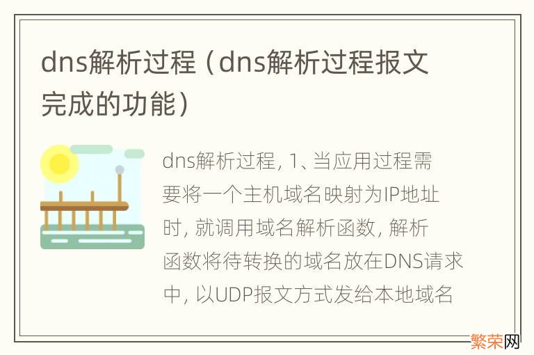 dns解析过程报文完成的功能 dns解析过程