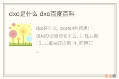 dxo是什么 dxo百度百科