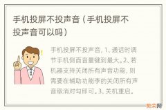 手机投屏不投声音可以吗 手机投屏不投声音