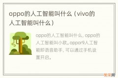 vivo的人工智能叫什么 oppo的人工智能叫什么