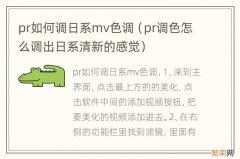 pr调色怎么调出日系清新的感觉 pr如何调日系mv色调