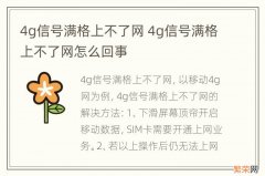 4g信号满格上不了网 4g信号满格上不了网怎么回事